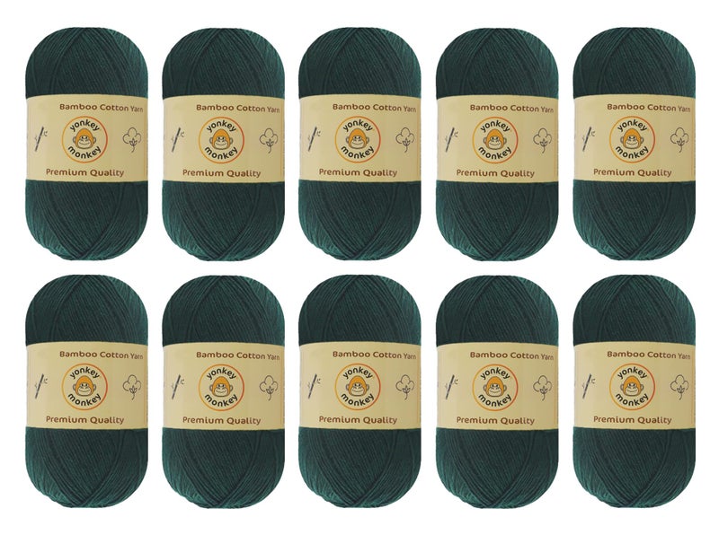 10Pack of Yonkey Monkey 500 Grams Yarn  70 Rayon derived from Bamboo 30 Cotton  Imported  Cyan 9062