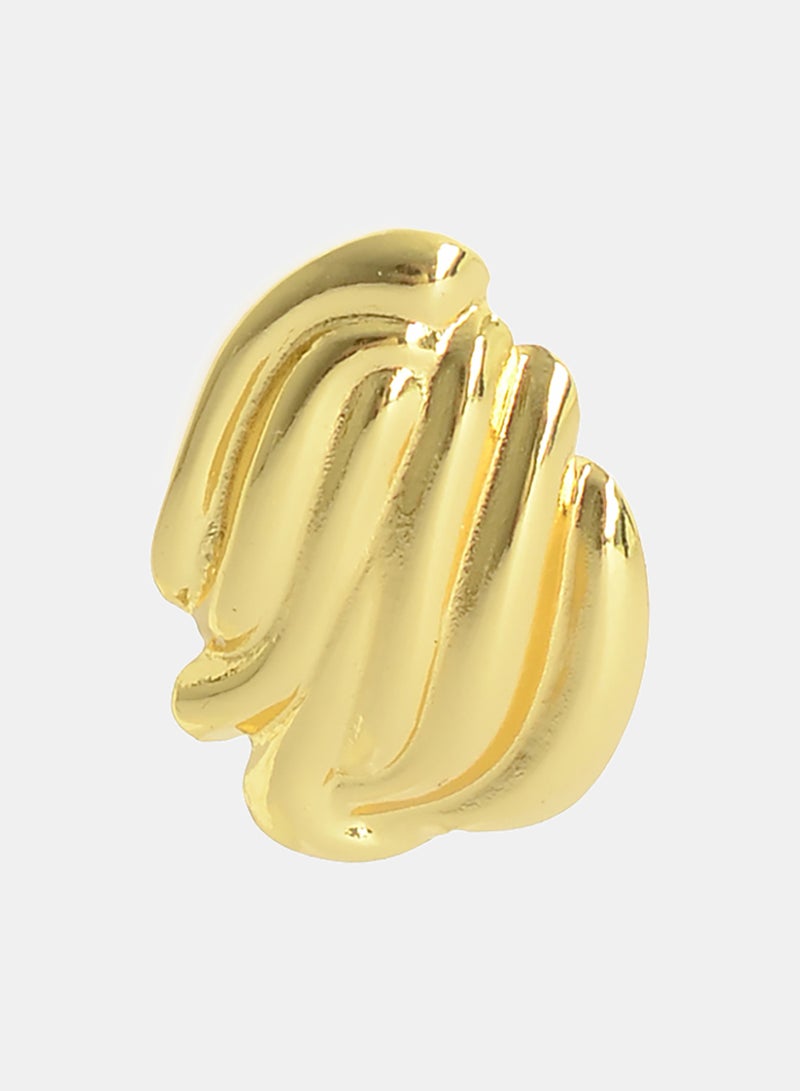 Akher el Ankoud Large, Ribbed, Screw-Shaped Hoop Earrings With Embossed Designs - Image 2