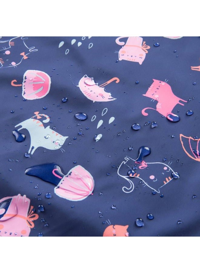 MGEOY Girls Rain Jacket Lightweight Waterproof Hooded Cotton Lined Rain Coat Windbreaker for Kids Blue 7/8 - Image 4