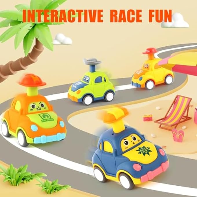 PULL BACK CARS FOR TODDLERS 1-3 YEARS OLD, CARTOON VEHICLE TOYS SET WITH POLICE CAR, FIRE TRUCK, SCHOOL BUS, BABY BOY GIRL BIRTHDAY GIFT, PARTY FAVORS, GOODIE BAG STUFFERS FOR KIDS - Image 3