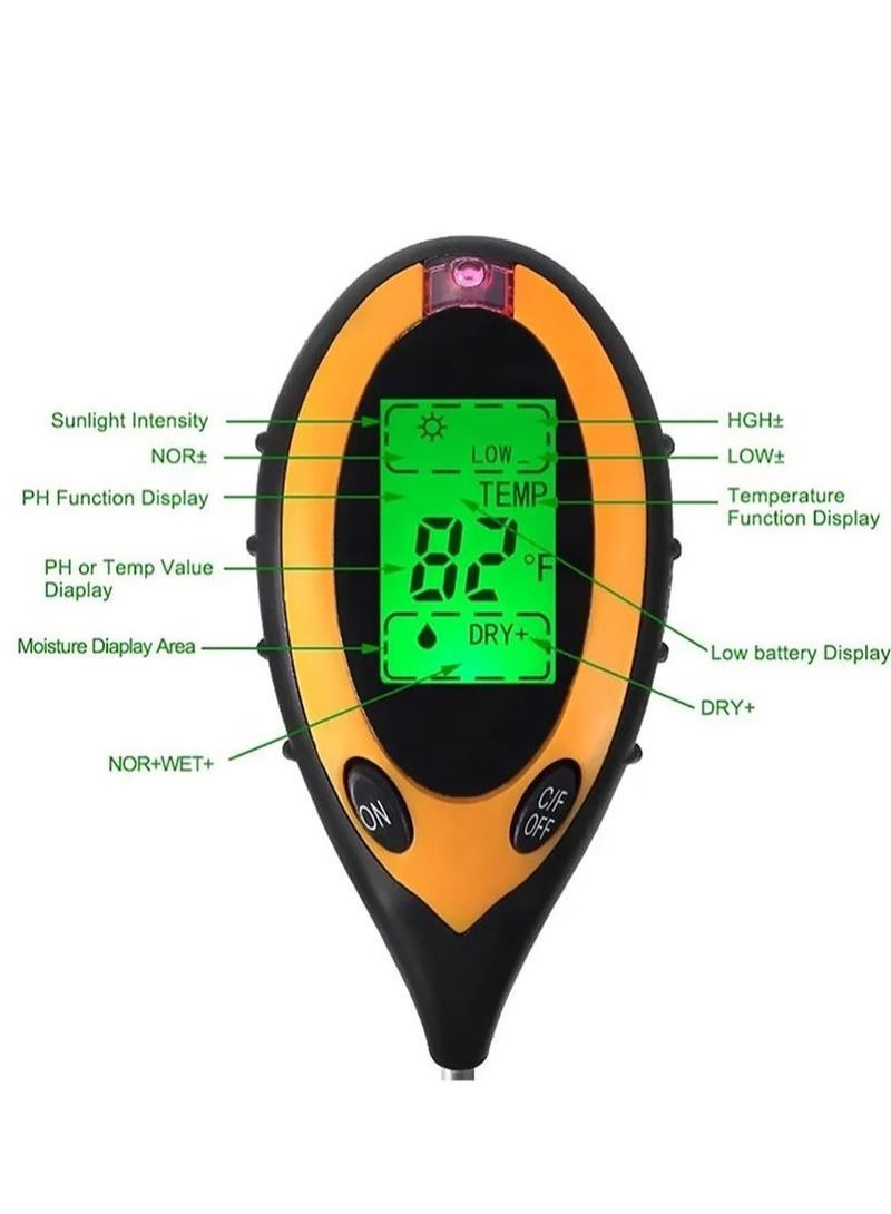 NIBEMINENT Soil Test Instrument Light Hygrometer Ph Meter Four-In-One Detector  - Image 2