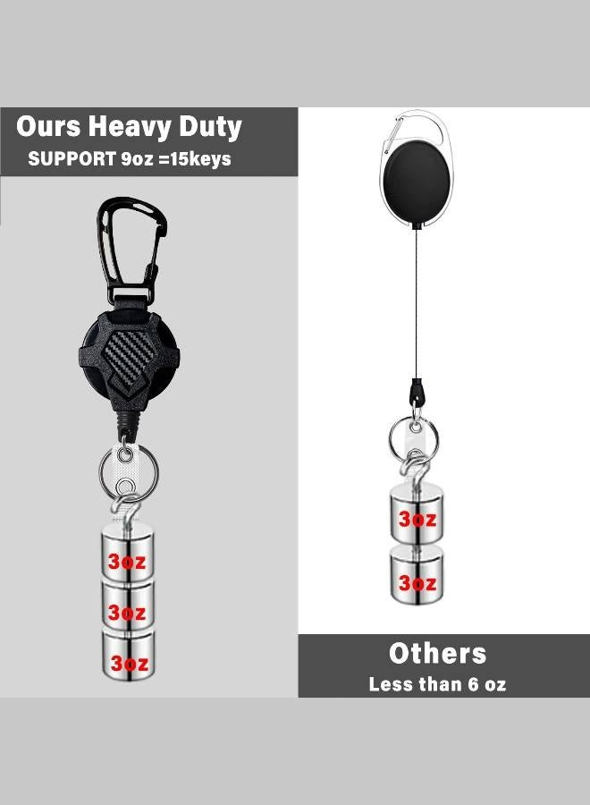 سلسلة مفاتيح مع حامل بطاقة هوية | مشبك قابل للسحب، حبل طويل متين، حامل بطاقات عمودي، حلقة مفاتيح آمنة للعمل والمكتب والسفر والمؤتمرات - Image 3