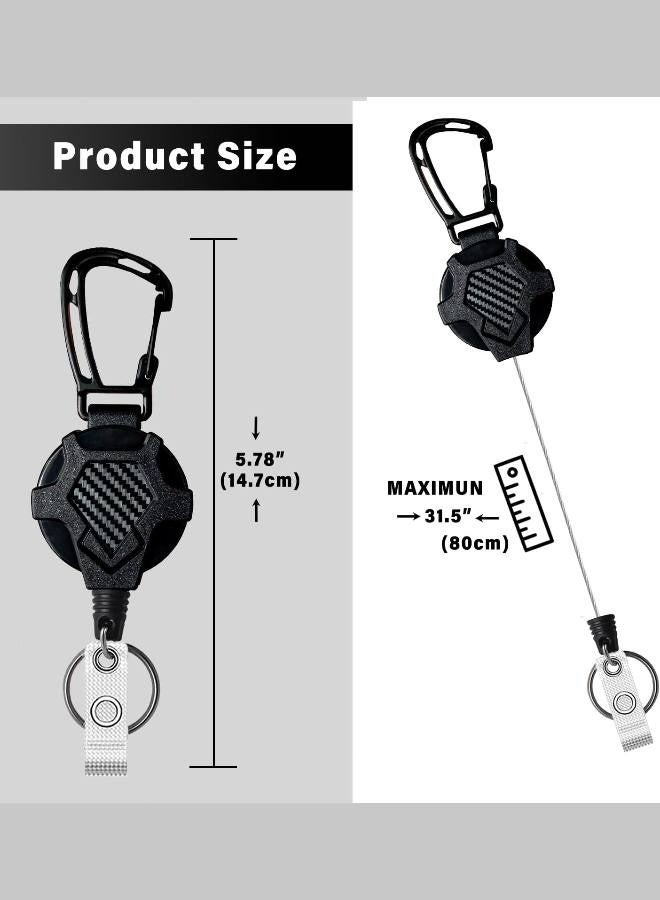 سلسلة مفاتيح مع حامل بطاقة هوية | مشبك قابل للسحب، حبل طويل متين، حامل بطاقات عمودي، حلقة مفاتيح آمنة للعمل والمكتب والسفر والمؤتمرات - Image 4
