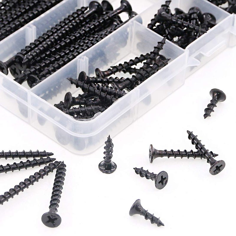 Rustark 160-Pcs #7 Coarse Thread Drywall Screw with Phillips Drive Black Oxide Finsh Bugle Head Wood Screws Assortment Kit Ideal for Drywall Sheetrock - Image 5
