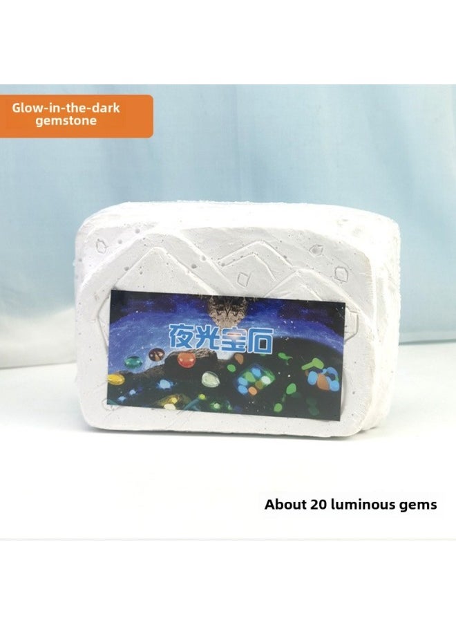 Generic - Archaeological Excavation Toy Children Digging Treasure Dinosaur Fossils Colorful Gem Luminous Gem Shell Earth Block Archaeological Wholesale-Color:Archaeological Luminous Gems (Earth Only) - Image 1