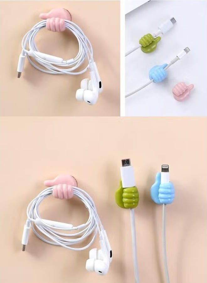 10Pcs Silicone Thumb Wall Hook With Multifunction Adhesive Cable Clip - Image 4