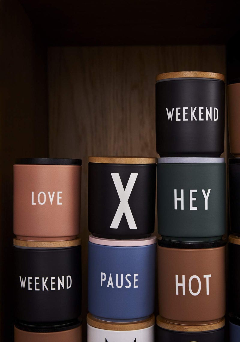 Design Letters Wooden Lid for Porcelain Cup (Black) - Image 3
