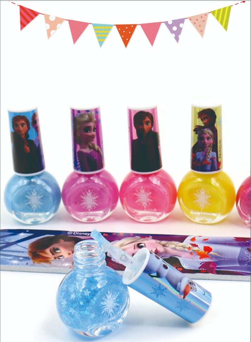 6-Pack Kids Eco-Friendly Nail Polish Set Design Art Salon Frozen Cartoon Character Series Nail Polish Set - Image 2