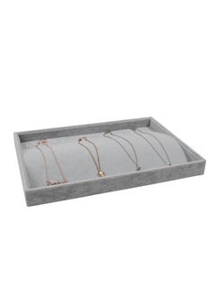 PADOM Padom Jewelry Tray Organizer, 24 Grids Necklace Pendant Organizer Watch Storage Rings Earrings Bracelet Organizer Tray Showcase Display Velvet Stackable Jewelry Storage Necklace  - Image 5