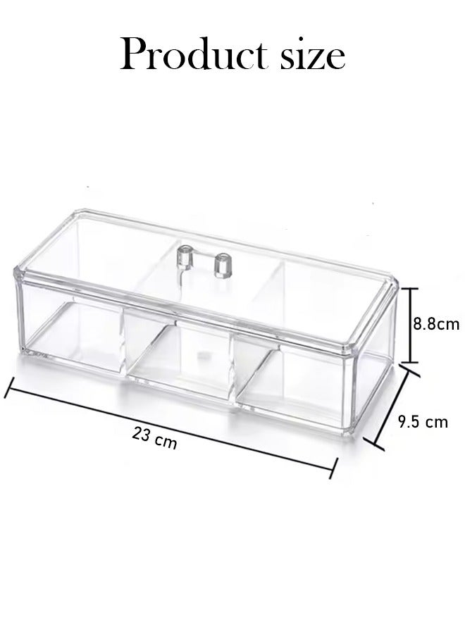 DUNISO 3 Lattices Tea Bags Holder, transparent tea bag storage with lid, tea bag partition storage rack, food storage storage container, suitable for cabinets, countertops, coffee, seasoning bags, tea leaves - Image 5