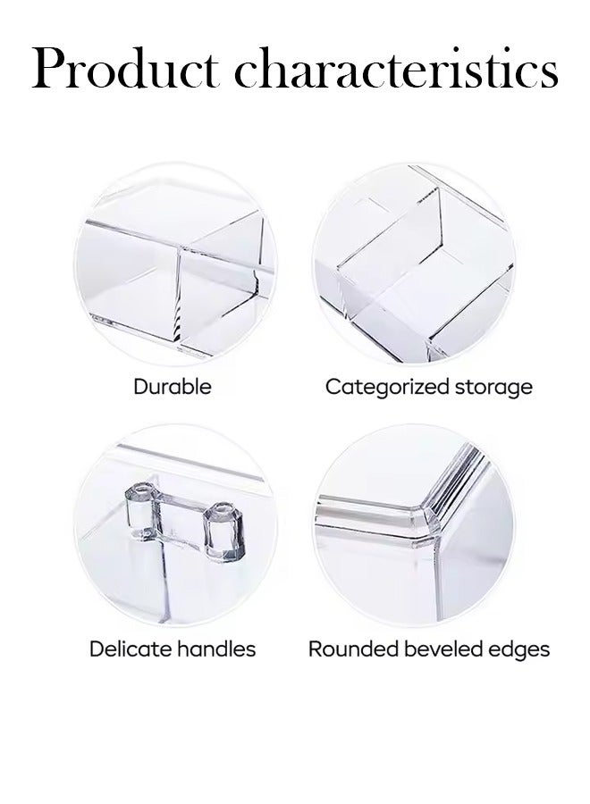 DUNISO 3 Lattices Tea Bags Holder, transparent tea bag storage with lid, tea bag partition storage rack, food storage storage container, suitable for cabinets, countertops, coffee, seasoning bags, tea leaves - Image 4