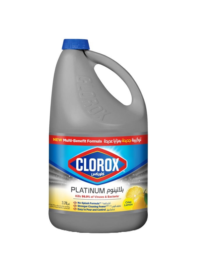 Clorox Platinum Bleach New Multi-Benefit Formula Lemon Fragrance 3.78L