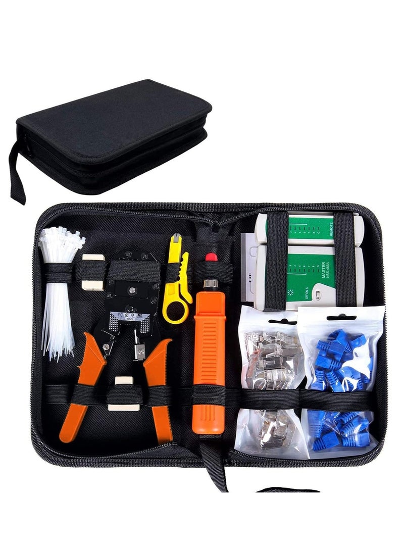 12-in-1 Network Tool Set, Network Tool, with Crimping Tool, Suitable for RJ45, RJ11, RJ12 Cable, Can be Used for Computer Maintenance, LAN Cable Tester, Hole Cable Tester - Image 1