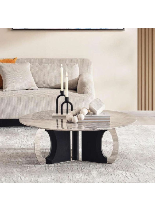 Pan Home Walton Coffee Table Marble - Silver Black - Image 2