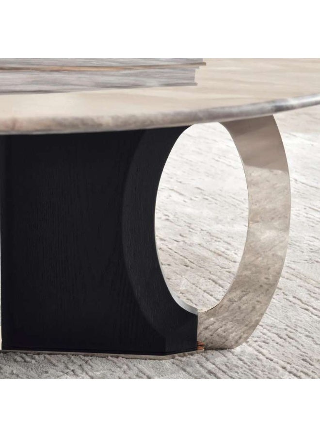 Pan Home Walton Coffee Table Marble - Silver Black - Image 4
