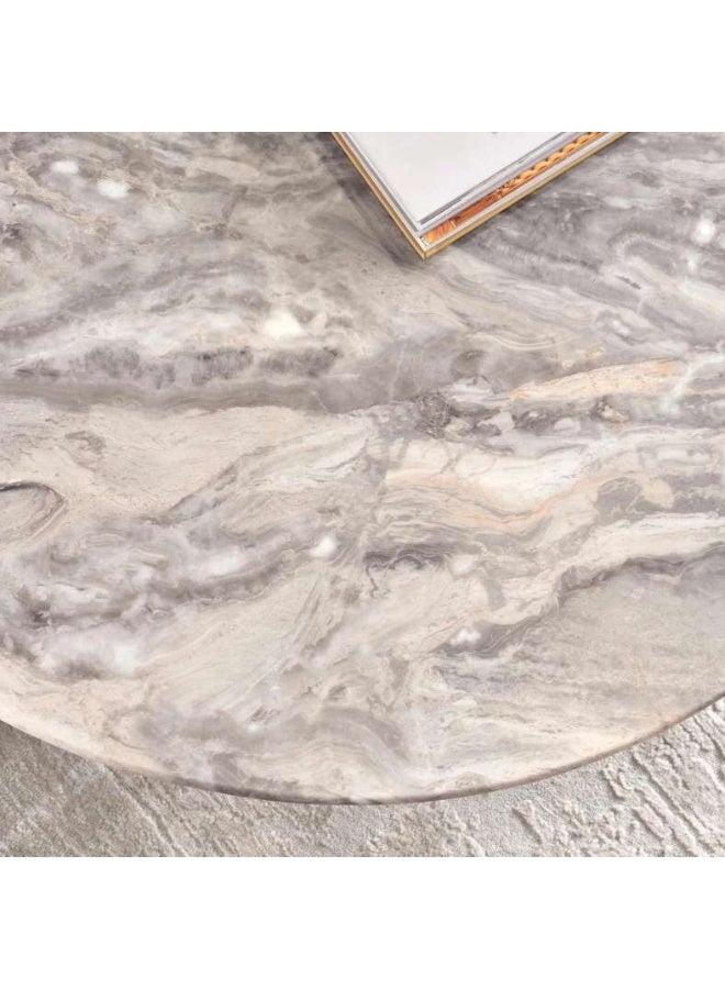 Pan Home Walton Coffee Table Marble - Silver Black - Image 3