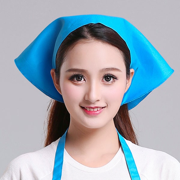 Unisex Kitchen Headscarf Chef Hat Sky Blue [Velvet]] 