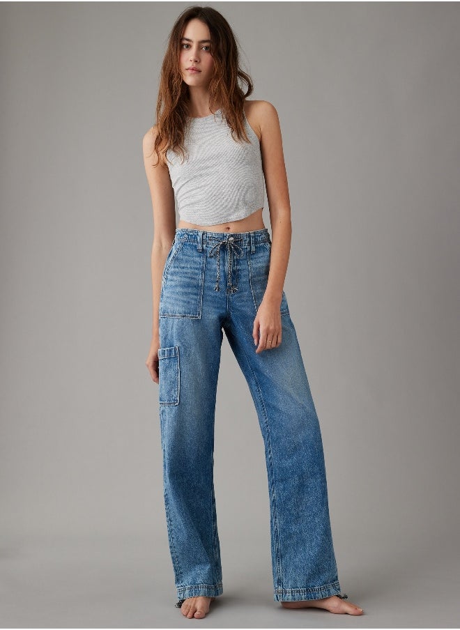 American Eagle - AE Dreamy Drape Stretch High-Waisted Baggy Cargo Jogger Jean - Image 1