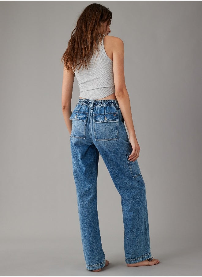 American Eagle - AE Dreamy Drape Stretch High-Waisted Baggy Cargo Jogger Jean - Image 1
