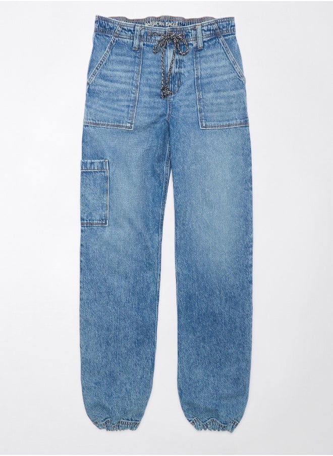 American Eagle - AE Dreamy Drape Stretch High-Waisted Baggy Cargo Jogger Jean - Image 1