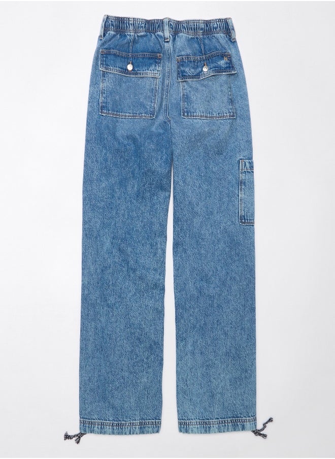 American Eagle - AE Dreamy Drape Stretch High-Waisted Baggy Cargo Jogger Jean - Image 1