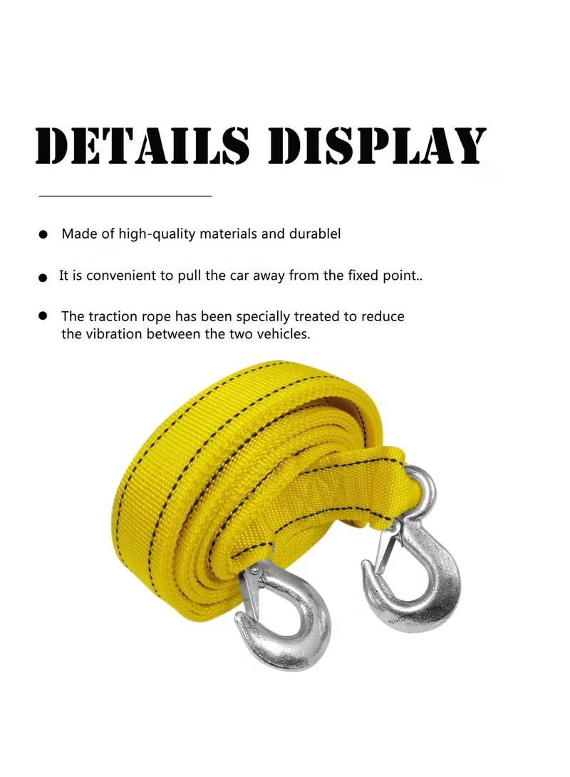 3XR Heavy-Duty Tow Rope 3 Meter, 5 Ton Capacity, Premium Nylon Material with Durable Metal Hooks for Vehicle Recovery 7624 - Image 3