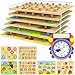 Asher and Olivia Premium Puzzles for Toddlers and Rack Set 7 Pack Includes 1 Learning Clock 6 Alphabet Numbers Shapes Animals Cars Fruits Puzzles - Image 4