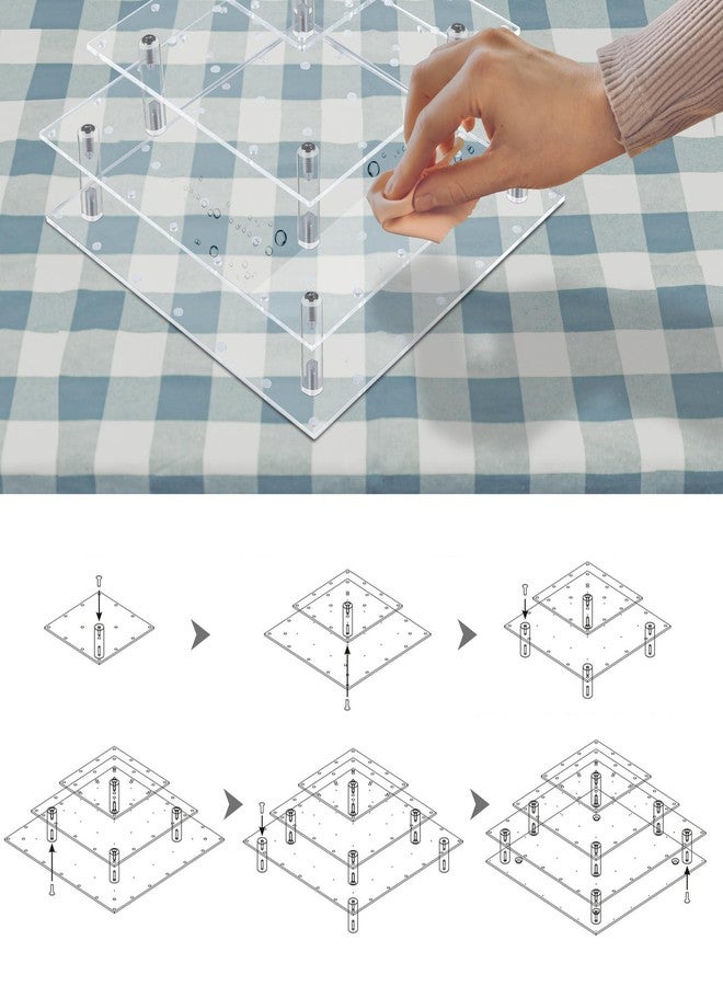 LoveDisplay Cake Pop Stand, 3 Tier Square Lollipop Holder with 300 Pcs Accessories, Clear Acrylic Cakepop Display Stand 56 Holes for Birthday, Wedding, Party, Halloween, Christmas Candy Decorative - Image 5