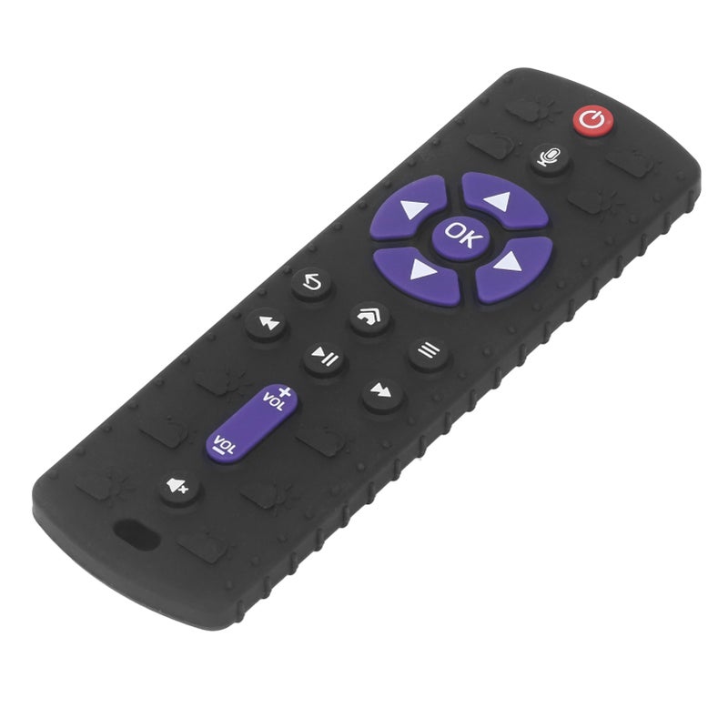 Baby Teething Toy: Black Food Grade Silicone - Gum Massage & Shape Learning Remote Control Teether for Babies 3‑24 Months Old - Image 3