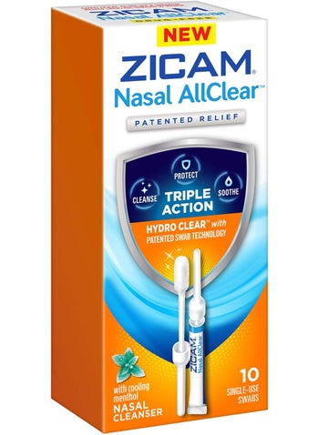 ZICAM Zicam Nasal AllClear, Triple Action Nasal Cleanser with Cooling Menthol, Protect, Soothe, Cleanse Nasal Passages, Sinus Relief, Drug-Free, 10 Count 
