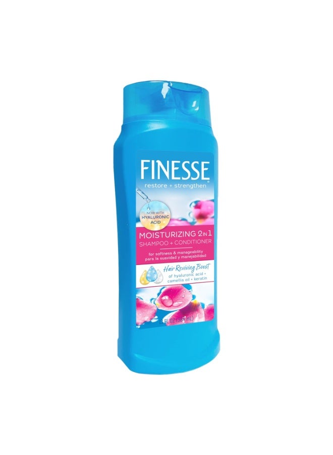 FINESSE Restore + Strengthen Moisturizing 2in1 Shampoo + Conditioner, 13 oz (Pack of 6), Moisturize & Repair Dry or Damaged Hair - Image 4