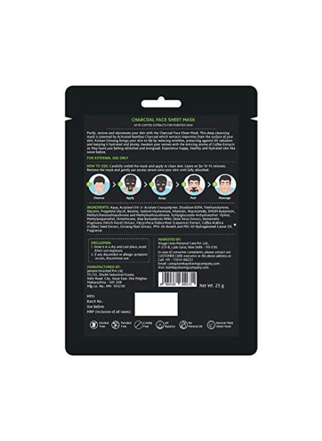 BOMBAY SHAVING COMPANY Charcoal Face Sheet Mask For Easy At-Home Skin Restoration  - Image 4