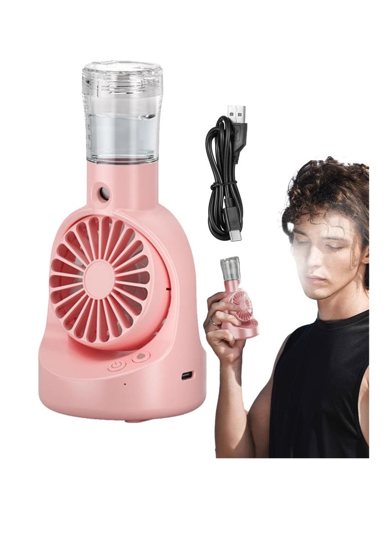 MOCOM Handheld Fan With Mist – Portable USB Spray Fan & Humidifier | Outdoor Cooler with Adjustable Wind Speeds for Camping, Travel, Office, and Home Use  - Image 1