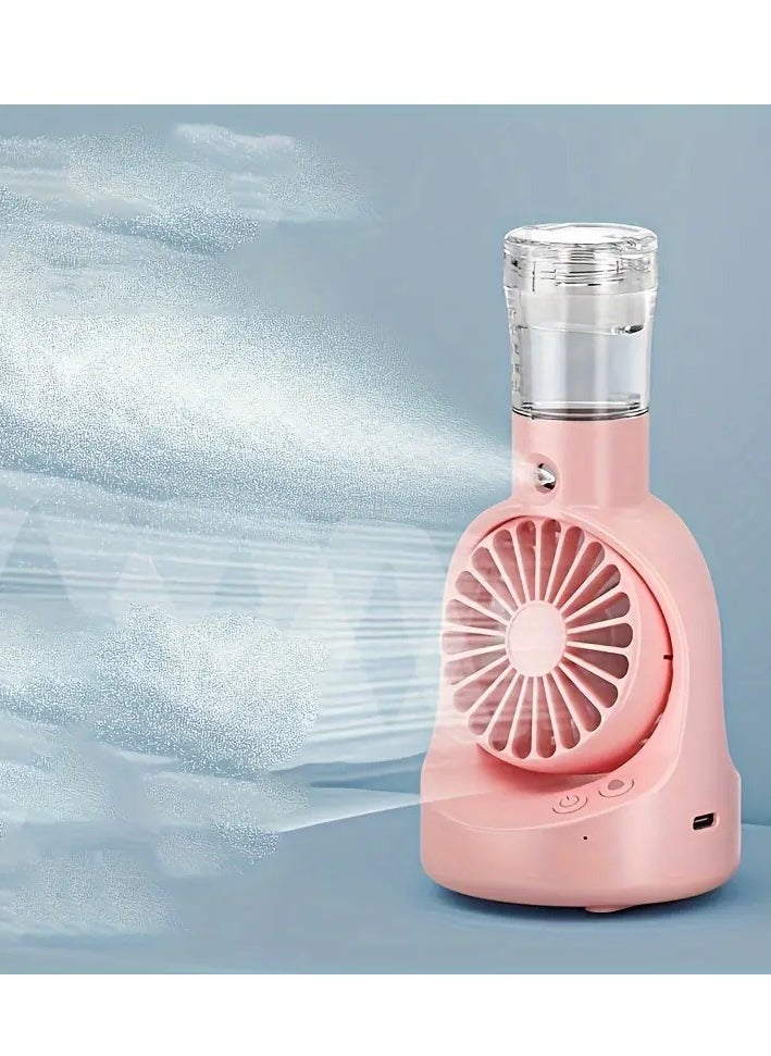 MOCOM Handheld Fan With Mist – Portable USB Spray Fan & Humidifier | Outdoor Cooler with Adjustable Wind Speeds for Camping, Travel, Office, and Home Use  - Image 2