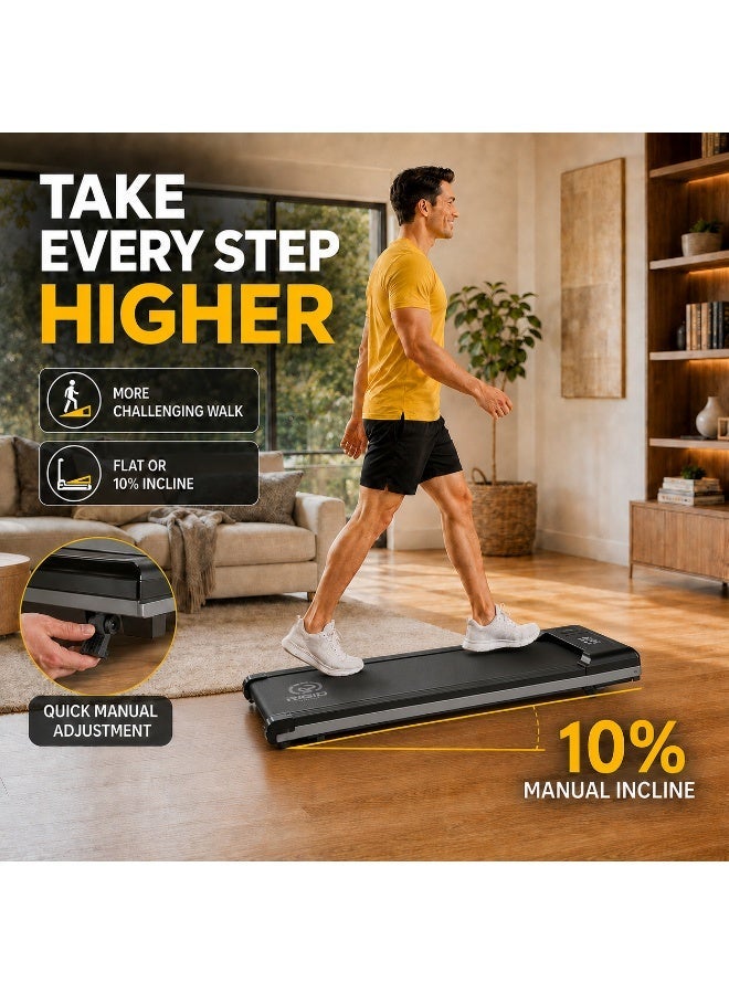 RIGID FITNESS Under Desk Treadmill with Vibration & 10% Incline, Walking Pad with Bluetooth App & Remote, Quiet Motor, 8km/h Speed, 100kg Capacity for Home & Office - Image 5