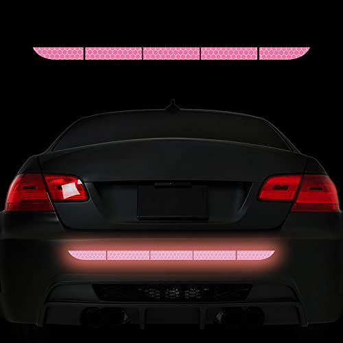 Nouiroy Reflective Stickers for Cars Nouiroy Rear Bumper Decal Sticker Strong Reflective Strip High Intensity Visibility Decals Night Safety Warning Sign 3582 157inch Self Adhesive SUV Truck Pink - Image 1