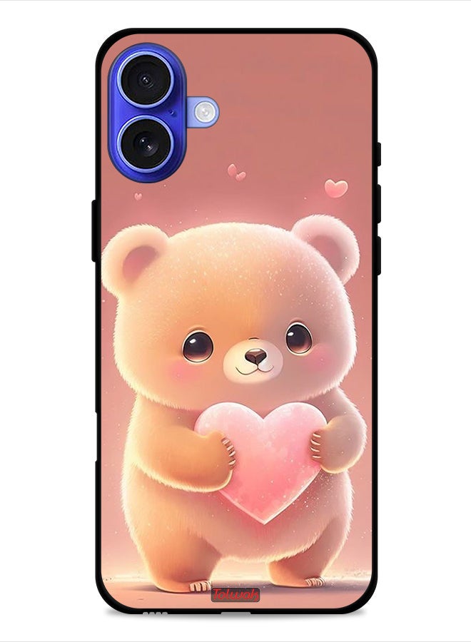 Tolwak Apple iPhone 16 Plus Protective Case Cover Cute Little Panda Holding Heart - Image 1