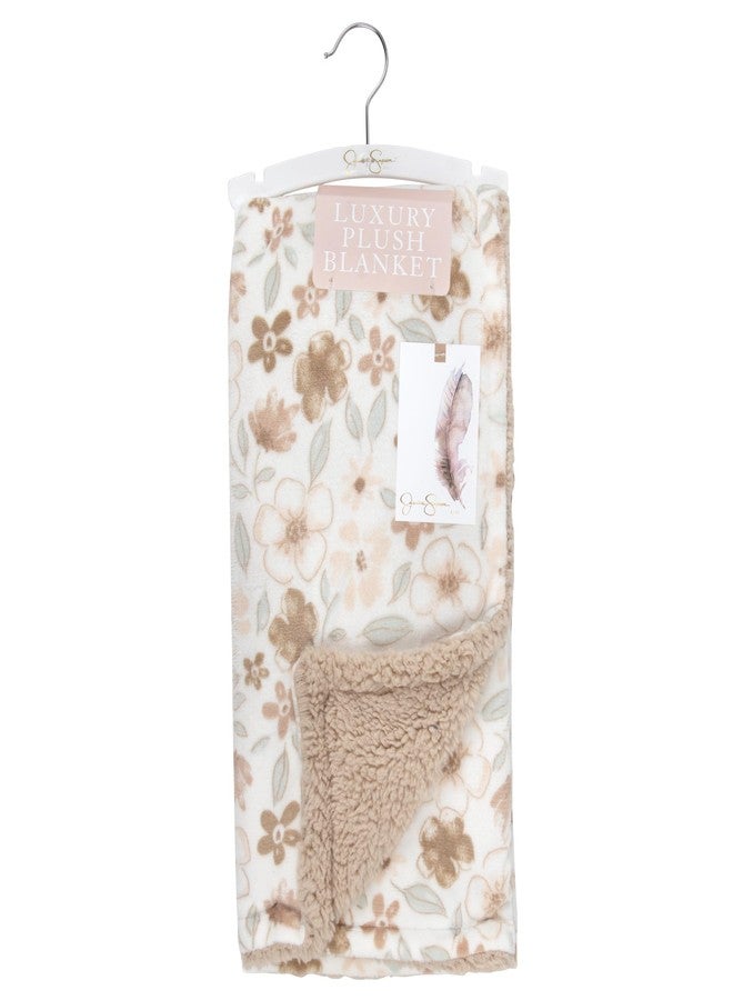 جيسيكا سيمبسون بطانية جيسيكا سيمبسون الفاخرة من المخمل المطبوع للأطفال حديثي الولادة والرضع والأطفال الصغار (لون بيضة روبن الأزرق المزهر) - Image 5