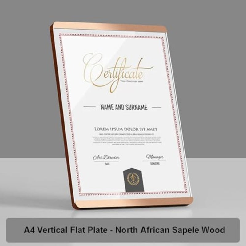 8.5 x 11 Picture Frame, A4 Document Frame with Metal Border, Wooden Certificate Plaque for Tabletop Display - Image 5