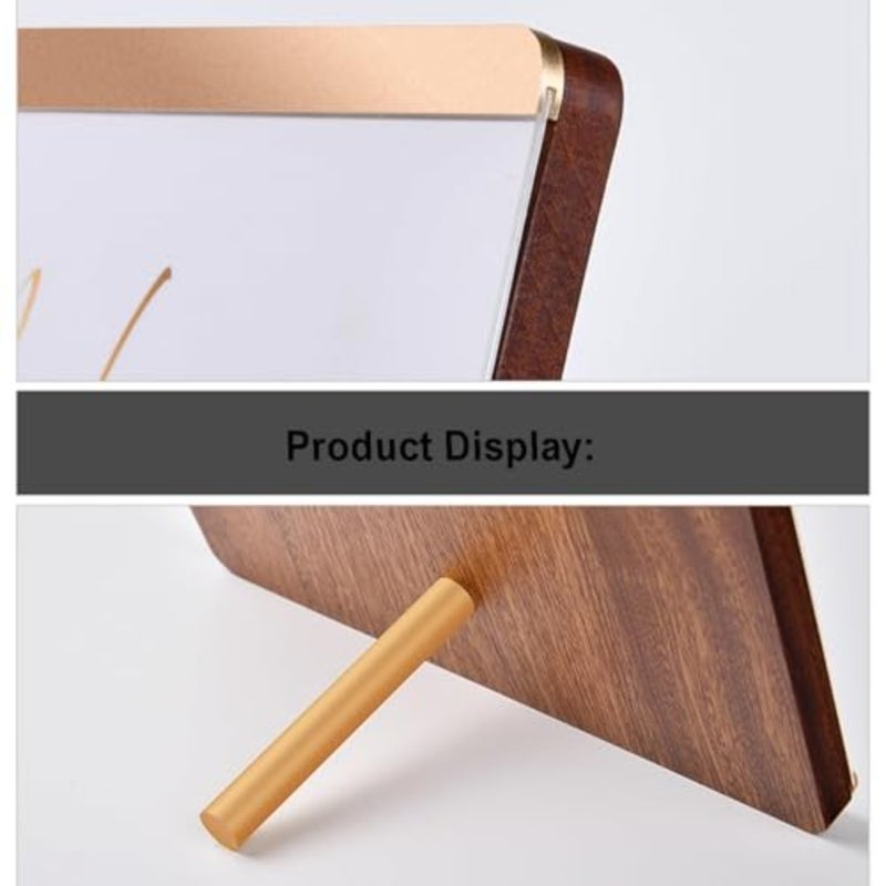 8.5 x 11 Picture Frame, A4 Document Frame with Metal Border, Wooden Certificate Plaque for Tabletop Display - Image 3