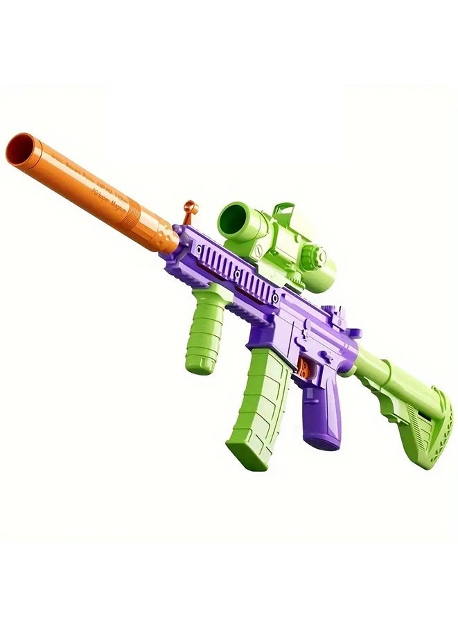 null - Automatic Shell Ejection Soft Bullet Gun Mechanical Burst Toy Gun M4A1 Carrot-colored Soft Bullet Gun Toy with Soft Bullets & Pull Back Action - Image 1