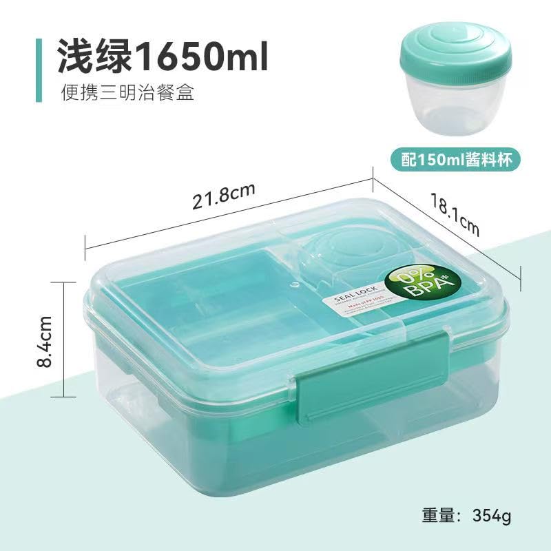 Meneflix Lunch Box with Compartments BPAFree Leakproof Airtight Food Storage Container Ideal for Meal Prep Office Kids School Tiffin Microwave Freezer Safe - Image 3