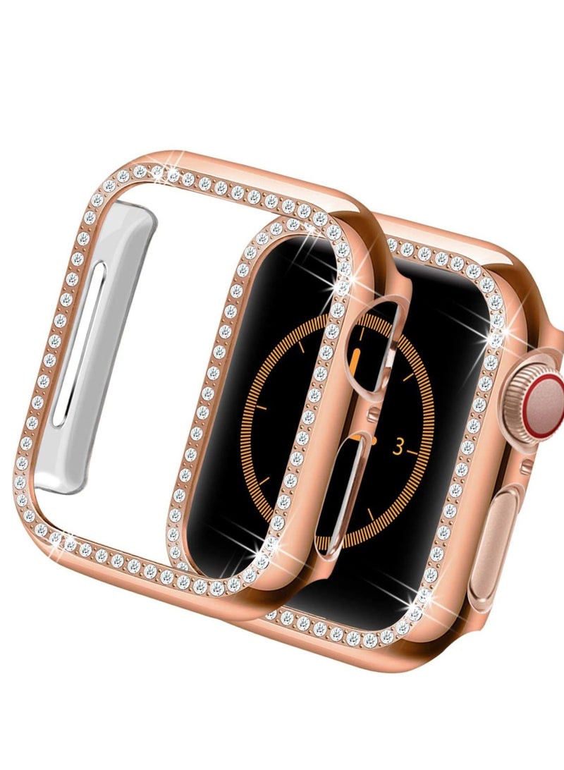 Bumper Diamond Case Compatible with Apple Watch Series 8 Series 7 45mm, Bling Crystal Diamonds PC Plastic Protector Case Cover Frame For Apple Watch Series 8/7 45 mm - Image 1