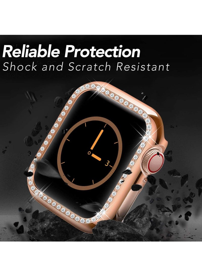 Bumper Diamond Case Compatible with Apple Watch Series 8 Series 7 45mm, Bling Crystal Diamonds PC Plastic Protector Case Cover Frame For Apple Watch Series 8/7 45 mm - Image 2