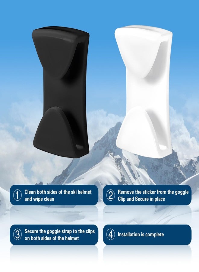 MaiTianna Snow Goggle Clip– Adhesive Retention System, Anti-Drop Grip Strap for Ski, Snowboard & Winter Sports Helmets – Goggle Clip Replacement for Secure Fit Black,2 picks (WHITE) - Image 4