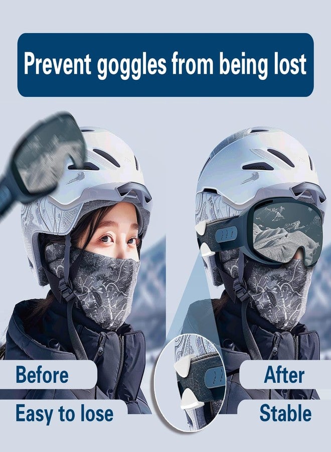 MaiTianna Snow Goggle Clip– Adhesive Retention System, Anti-Drop Grip Strap for Ski, Snowboard & Winter Sports Helmets – Goggle Clip Replacement for Secure Fit Black,2 picks (WHITE) - Image 3
