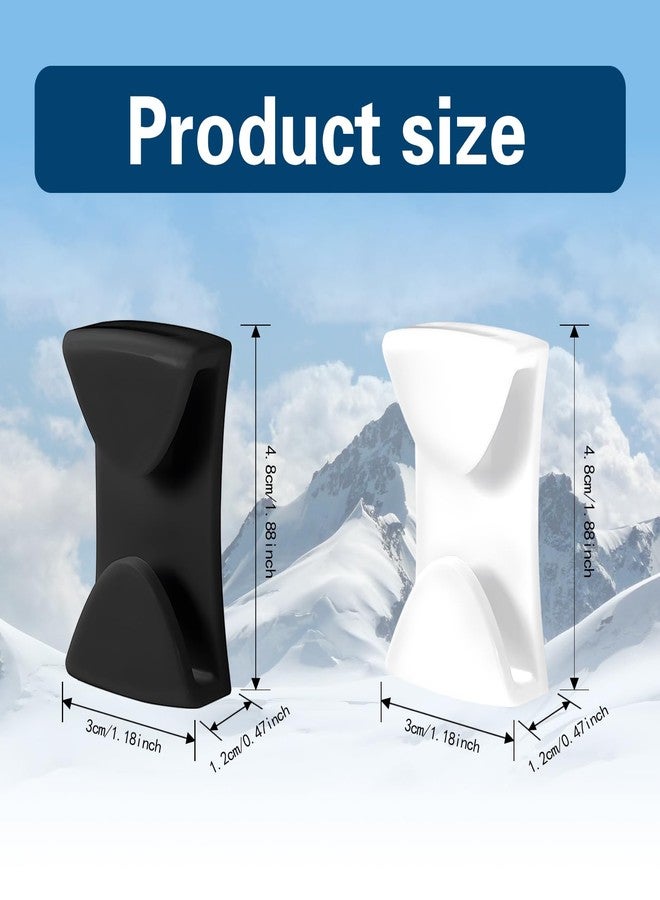 MaiTianna Snow Goggle Clip– Adhesive Retention System, Anti-Drop Grip Strap for Ski, Snowboard & Winter Sports Helmets – Goggle Clip Replacement for Secure Fit Black,2 picks (WHITE) - Image 2