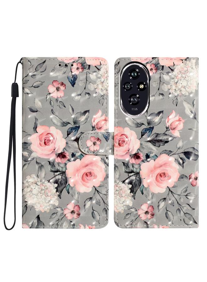 زبون جراب هاتف Honor 200 من الجلد بنمط ثلاثي الأبعاد - Image 1