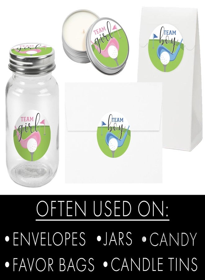 DISTINCTIVS Golf Gender Reveal Party, Putters or Pearls Team Boy or Team Girl Stickers - 40 Count - Image 4