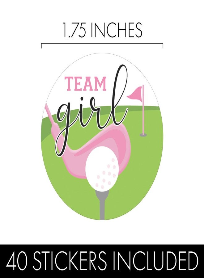 DISTINCTIVS Golf Gender Reveal Party, Putters or Pearls Team Boy or Team Girl Stickers - 40 Count - Image 3